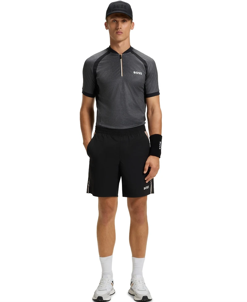 Boss by Hugo Men's Jersey Zip-Neck Slim-Fit Polo Shirt