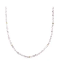 The Lovery Rose Quartz Bead Necklace 14K Gold