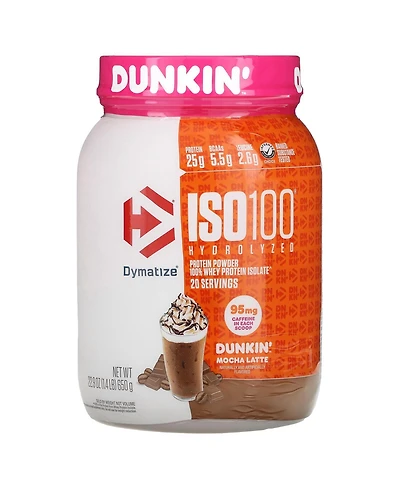 Dymatize ISO100 Hydrolyzed 100% Whey Protein Isolate Dunkin Mocha Latte