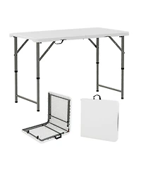4 Feet Portable Camping Table with Hdpe Tabletop and Metal Legs