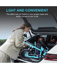 Foldable Electric Bicycle, 500W Peak Motor 45 Miles 80KM Max Range, Upgraded E-bike with Front Basket, Phone Holder and Digital Display