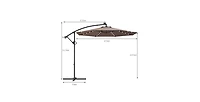 10 Feet 360° Rotation Solar Powered Led Patio Offset Umbrella without Weight Base