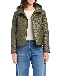 kate spade new york Women's Attached Hood Packable Diamond Quilted Jacket