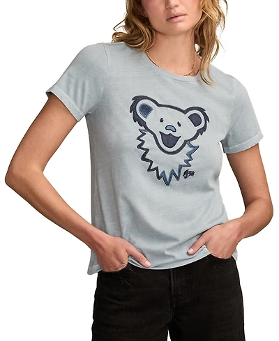 Lucky Brand Women's Grateful Dead Denim Bear Head T-Shirt