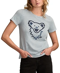 Lucky Brand Women's Grateful Dead Denim Bear Head T-Shirt