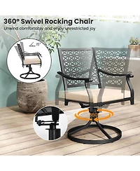 Costway Outdoor Swivel Chairs Patio Dining with Padded Cushions High Back