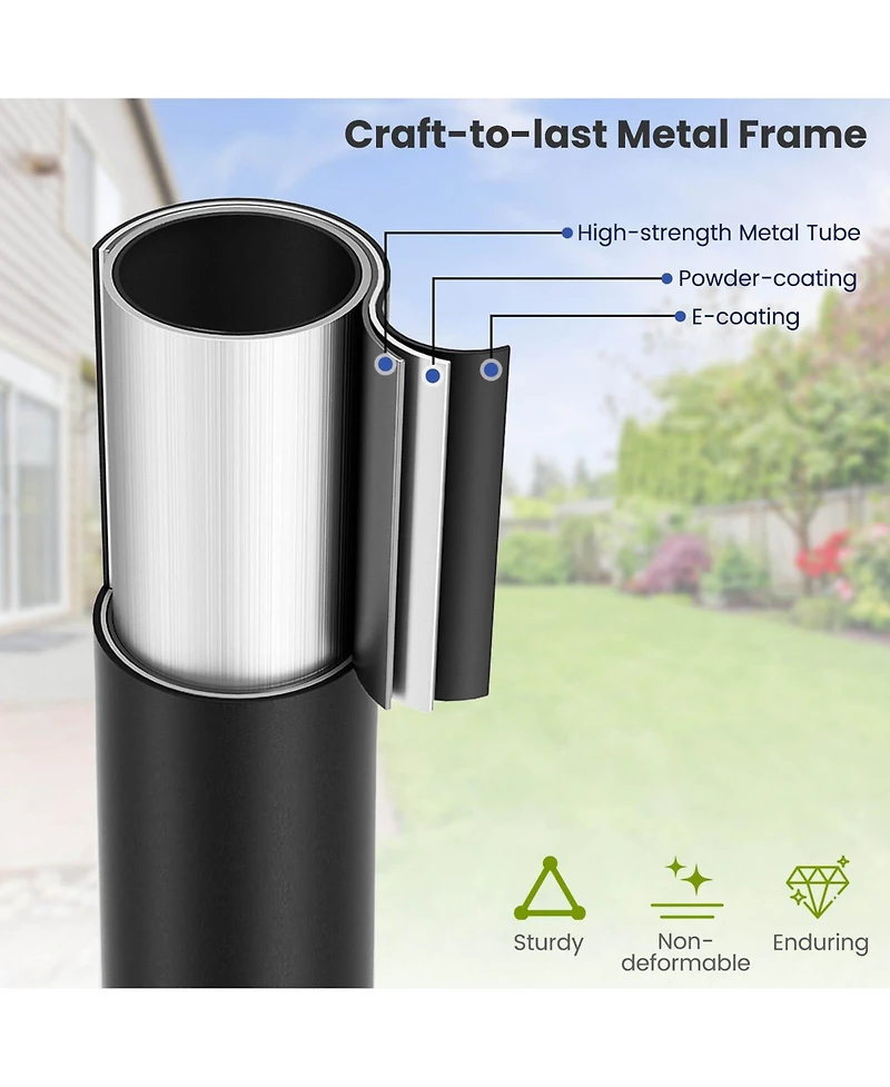 Costway Outdoor Swivel Chairs Patio Dining with Padded Cushions High Back