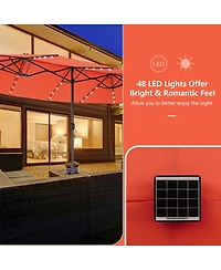 15FT Double-Sided Solar Patio Umbrella