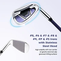 Women's Complete Right-Hand Golf Club Set with Rain Hood - Purple
