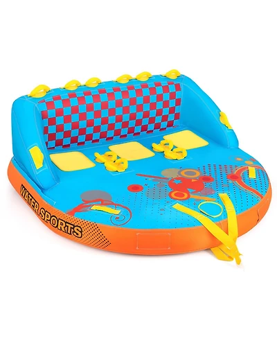3 Rider Towable Tube for Boating with Nylon Cover for Water Sports and Sofa Pull Tube
