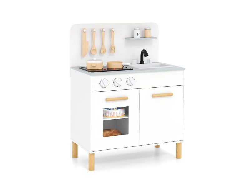 Kids Kitchen Playset with Cooking Accessories and Storage