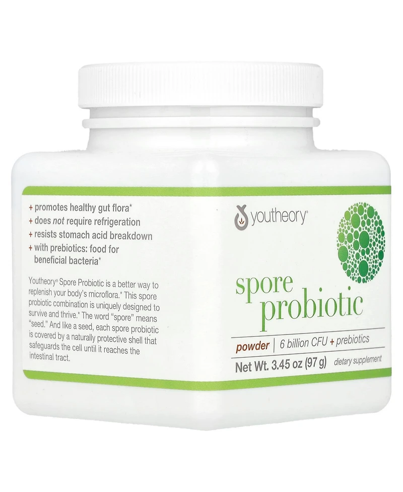 Youtheory Spore Probiotic Powder 6 Billion Cfu