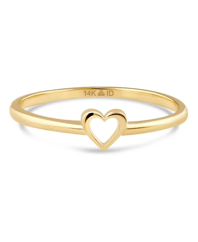 Devata Open Heart Ring in 14K Gold, Size 8