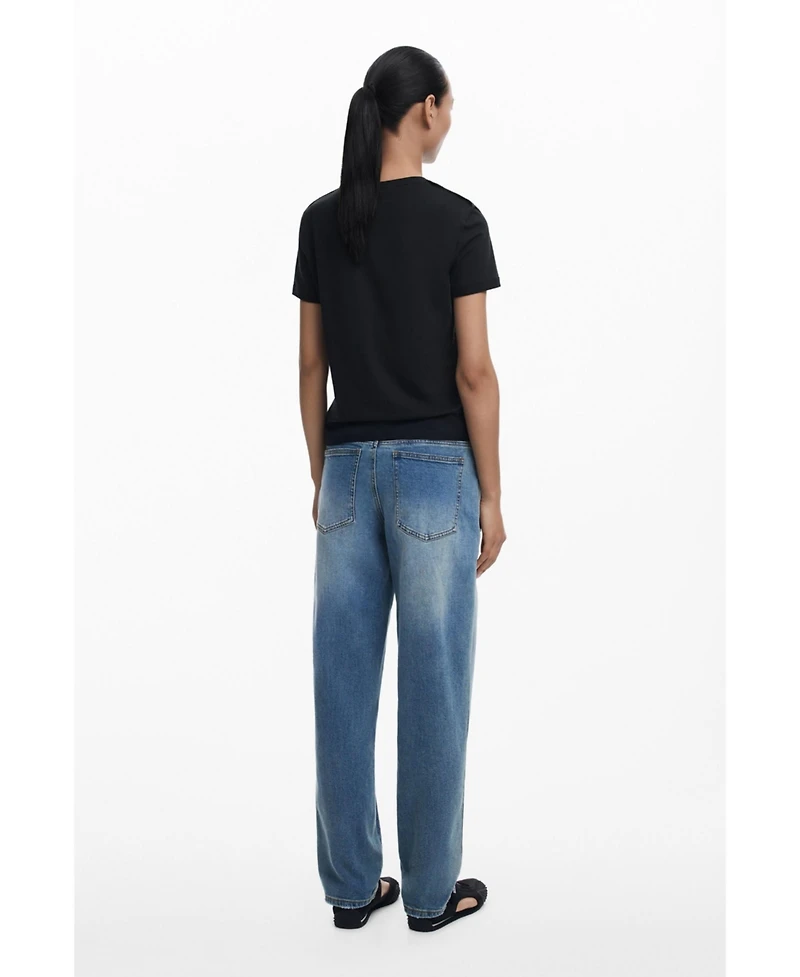 Desigual Women's T-shirt with embroidered phrase