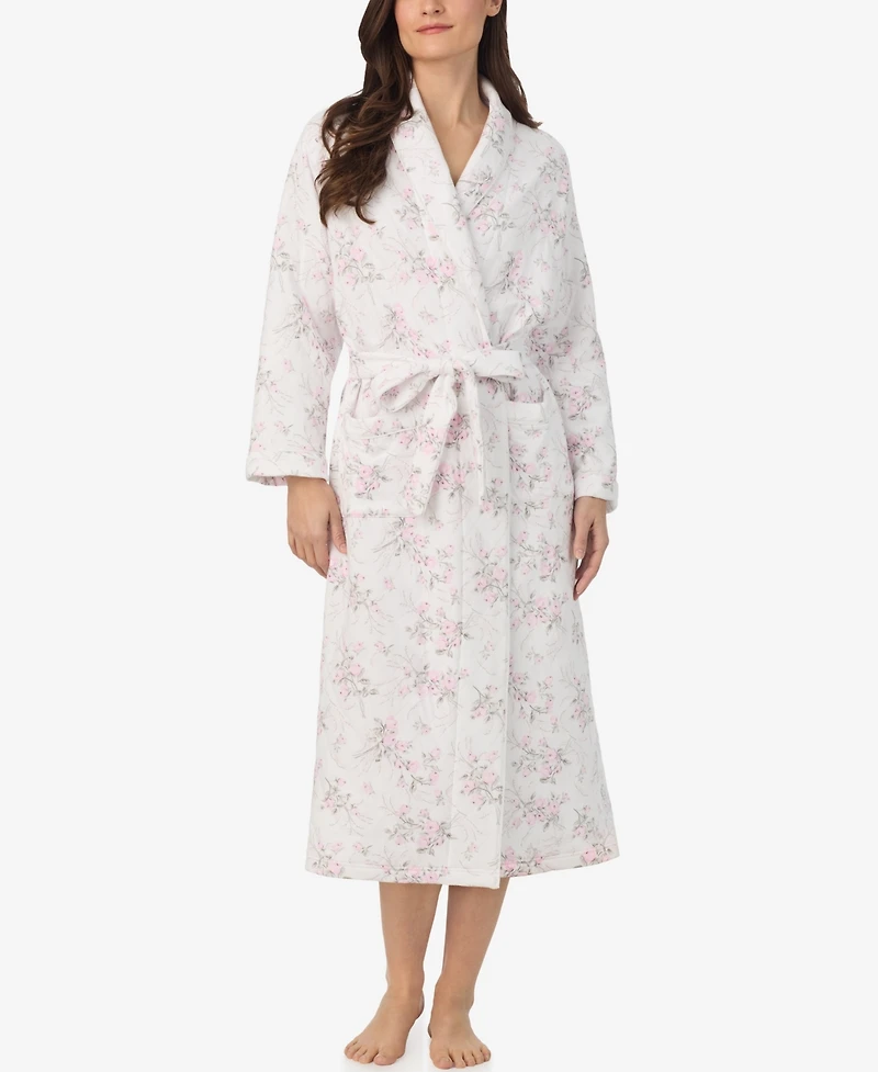 Eileen West Women's Long Sleeve Diamond Quilt Ballet Wrap Robe