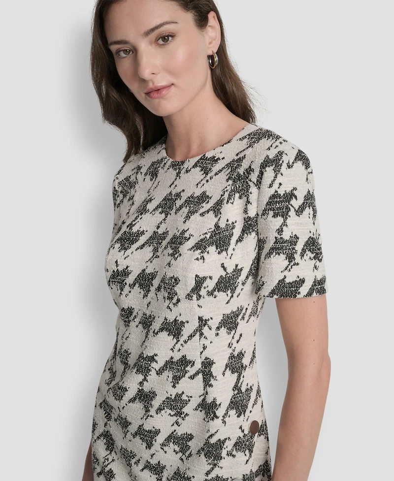 Dkny Women's Short Sleeve Crew Neck Sheath Dress