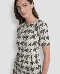 Dkny Women's Short Sleeve Crew Neck Sheath Dress