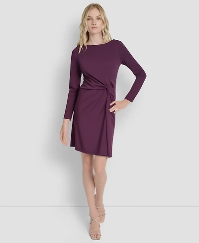 Dkny Women's Long Sleeve Boat Neck Sheath Dress