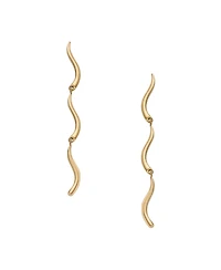 Skagen Women's Essential Waves Gold-Tone Stainless Steel Long Drop Earrings