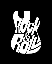La Pop Art Plus Rock And Roll Guitar Word V-Neck T-Shirt