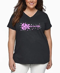 La Pop Art Plus Shake it Off Word V-Neck T-Shirt