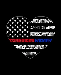 La Pop Art Plus American Woman Word V-Neck T-Shirt
