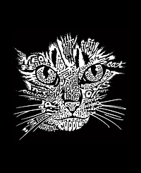 La Pop Art Plus Cat Face Word V-Neck T-Shirt