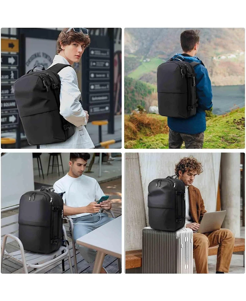 Nakto Vacuum Backpack Travel Vacuum Seal Compression Travel 60L Expandable Vackpack with Pump with Tsa Lock Black (Portable Electric Air Pump Included