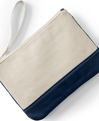 Lands' End Medium Solid Canvas Zipper Pouch