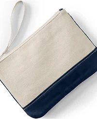 Lands' End Medium Solid Canvas Zipper Pouch
