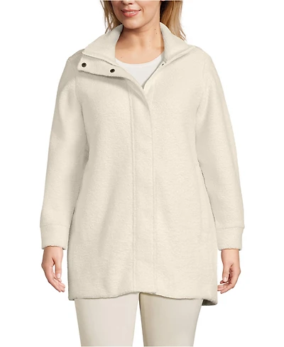 Lands' End Plus Boucle Fleece Coat