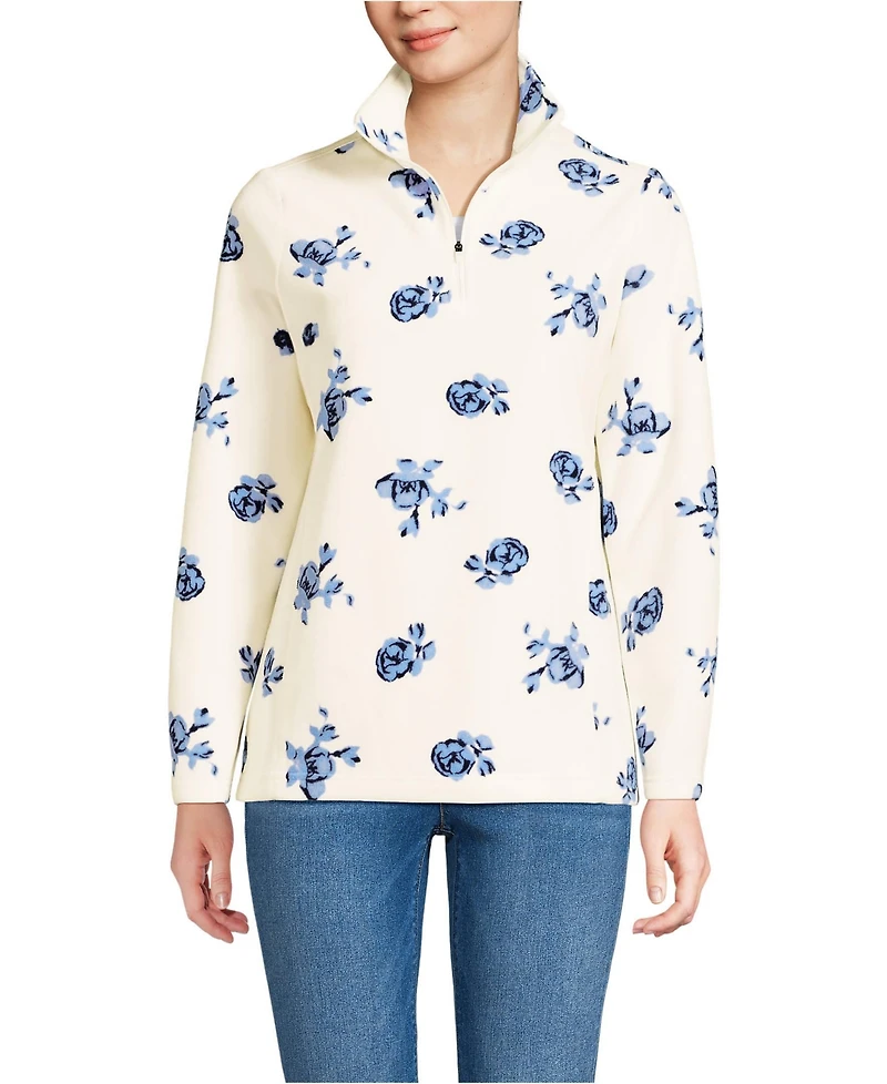 Lands' End Women's Petite Anyweather Fleece Quarter Zip Pullover