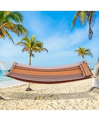 Gymax Patio Hammock Foldable Portable Swing Chair Bed Detachable Pillow