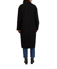 Sebby Collection Women's Long Oversized Double Breasted Faux Wool Coat