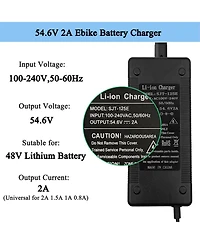 Urbanmax 48V Electric Bike Charger, 54.6V 2A Fast Charger with 5 Plugs for Ebike, Scooter