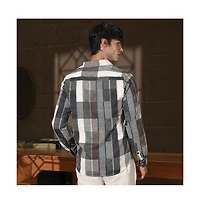 Campus Sutra Men's Multicolour Woven-Block Oversized Shirt