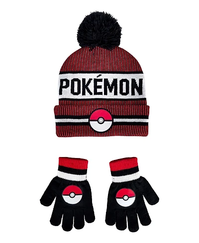 Pokemon Big Boys 2-Piece Hat and Gloves Set