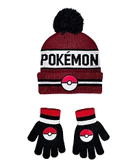 Pokemon Big Boys 2-Piece Hat and Gloves Set