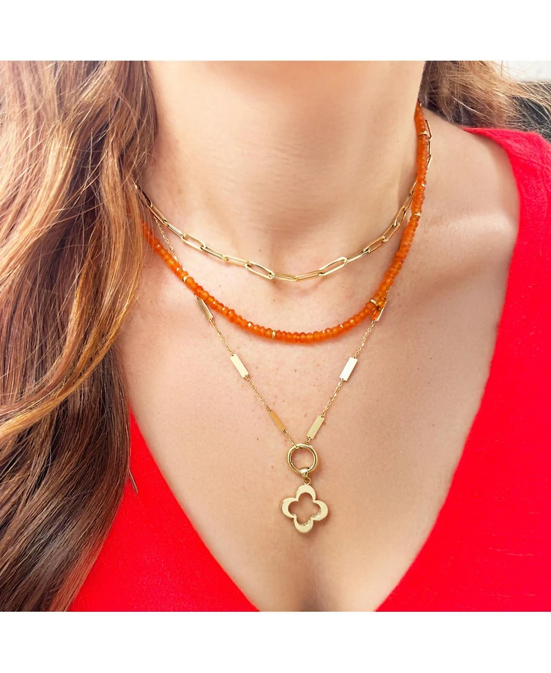 The Lovery Carnelian Bead Necklace 14K Gold