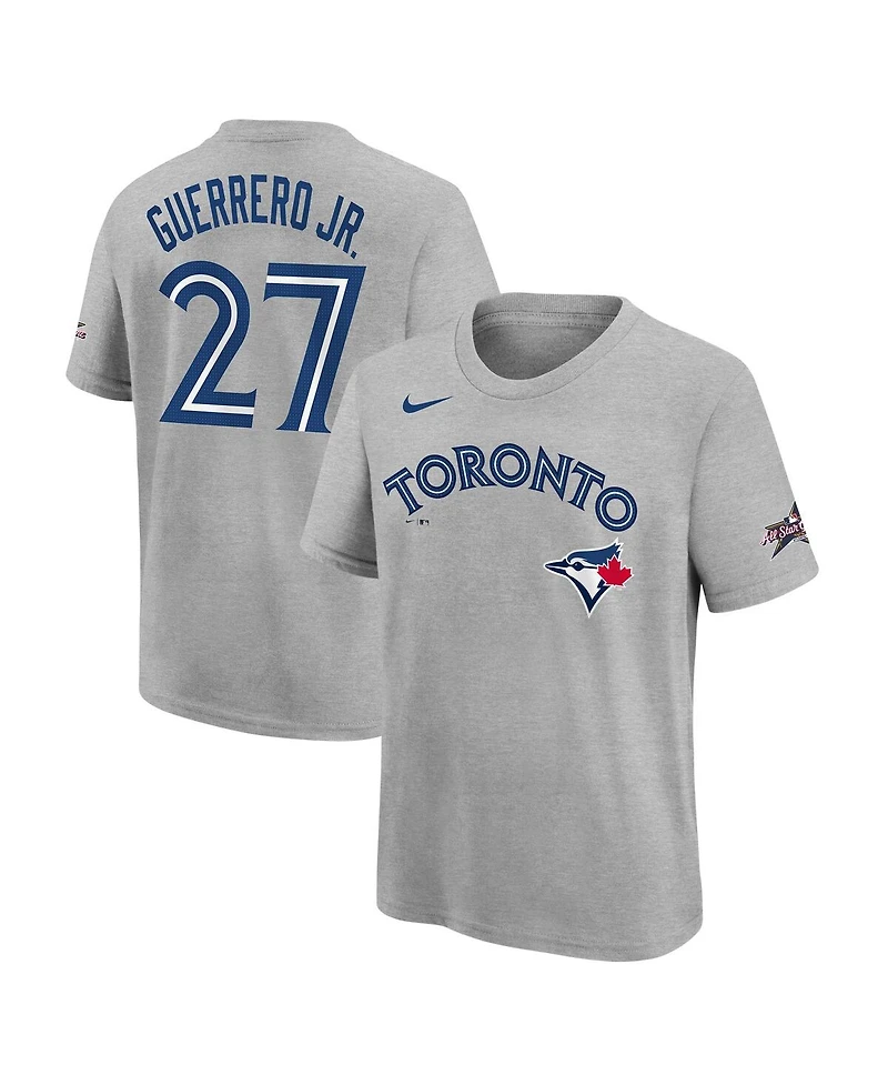 Nike Big Boys and Girls Vladimir Guerrero Jr. Heather Gray Toronto Blue Jays 2025 Mlb All-Star Edition Name Number T-Shirt