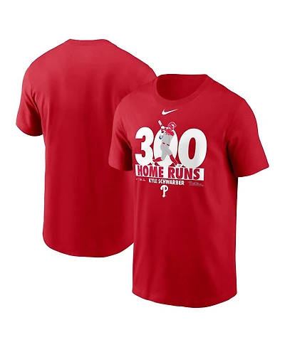 Nike Men's Kyle Schwarber Red Philadelphia Phillies 300 Home Runs Graphic T-Shirt