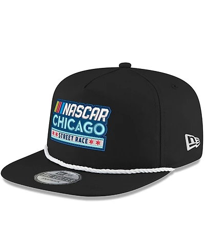 New Era Men's Black Nascar Chicago Street Race Golfer Snapback Hat