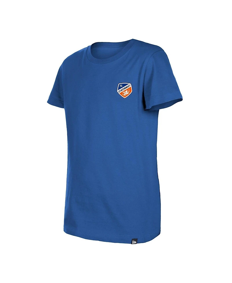 New Era Big Girls Blue Fc Cincinnati Bubble Heart T-Shirt
