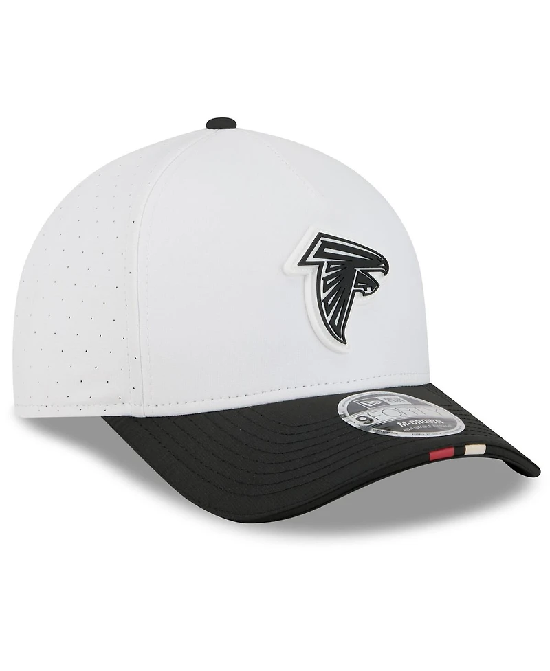 New Era Men's White/Black Atlanta Falcons 2025 Nfl Training Camp A-Frame 9FORTY Adjustable Hat