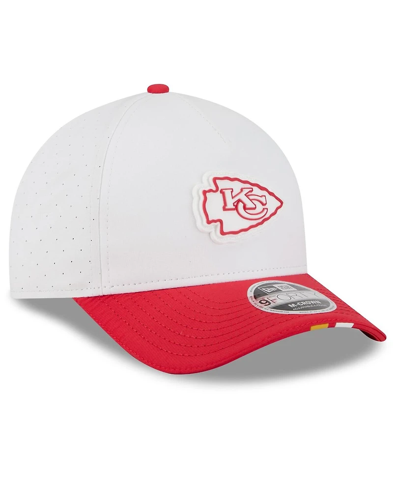 New Era Men's White/Red Kansas City Chiefs 2025 Nfl Training Camp A-Frame 9FORTY Adjustable Hat