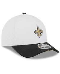 New Era Men's White/Black New Orleans Saints 2025 Nfl Training Camp A-Frame 9FORTY Adjustable Hat