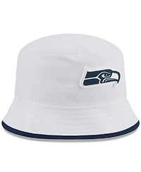 New Era Men's White Seattle Seahawks 2025 Nfl Training Camp Stretch Bucket Hat
