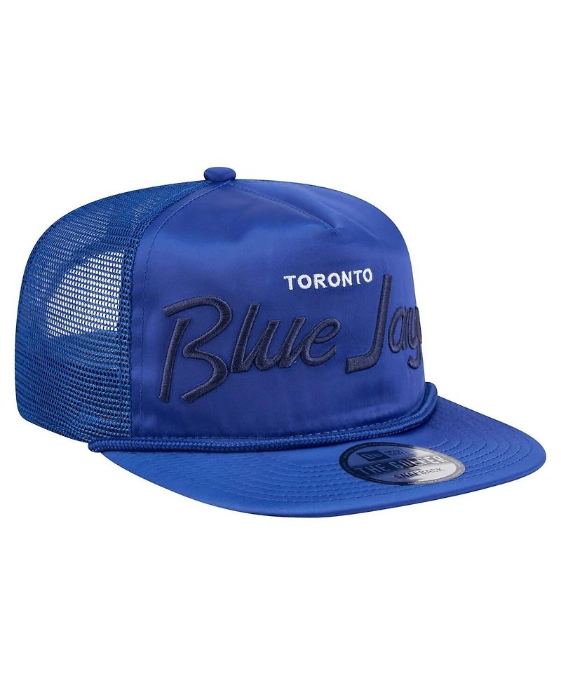 New Era Men's Royal Toronto Blue Jays Retro Satin Script Golfer Adjustable Hat