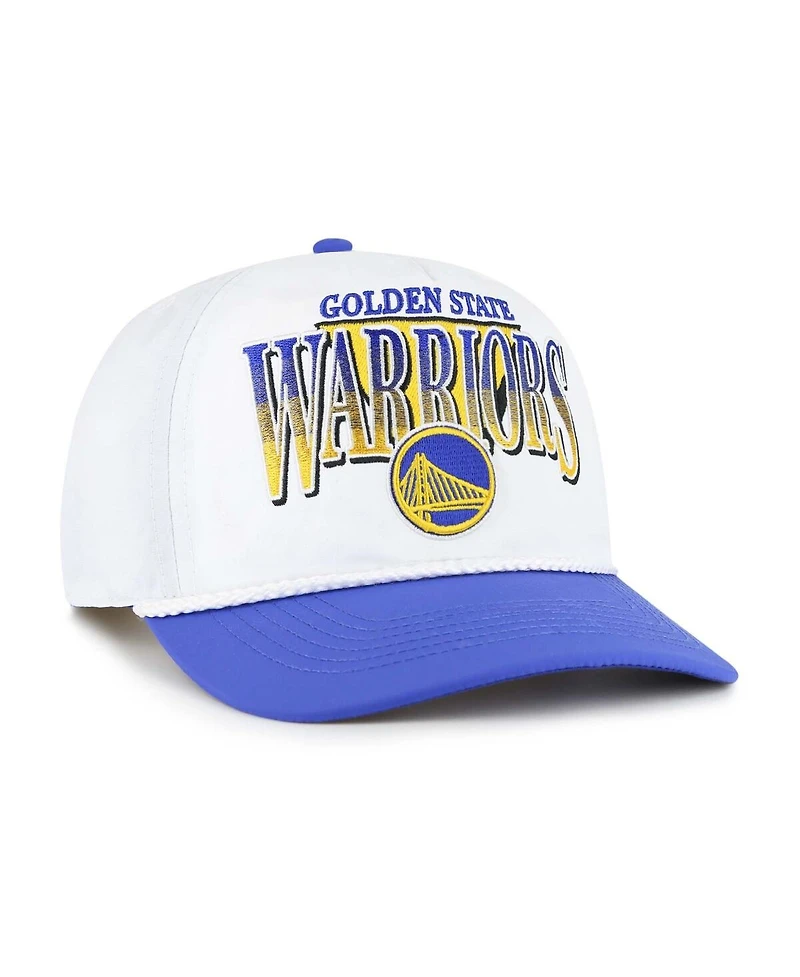 '47 Brand Men's White/Royal Golden State Warriors Tribute Two-Tone Hitch Adjustable Hat