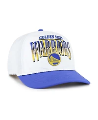 '47 Brand Men's White/Royal Golden State Warriors Tribute Two-Tone Hitch Adjustable Hat